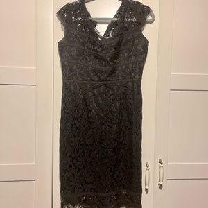 Adrienna Papell black lace cocktail dress